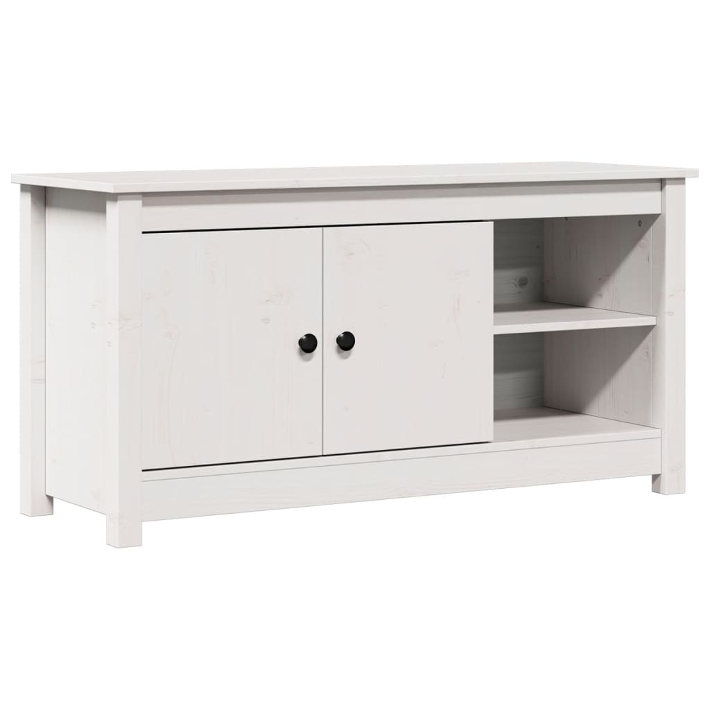 TV-Schrank Weiß 103x36,5x52 cm Massivholz Kiefer