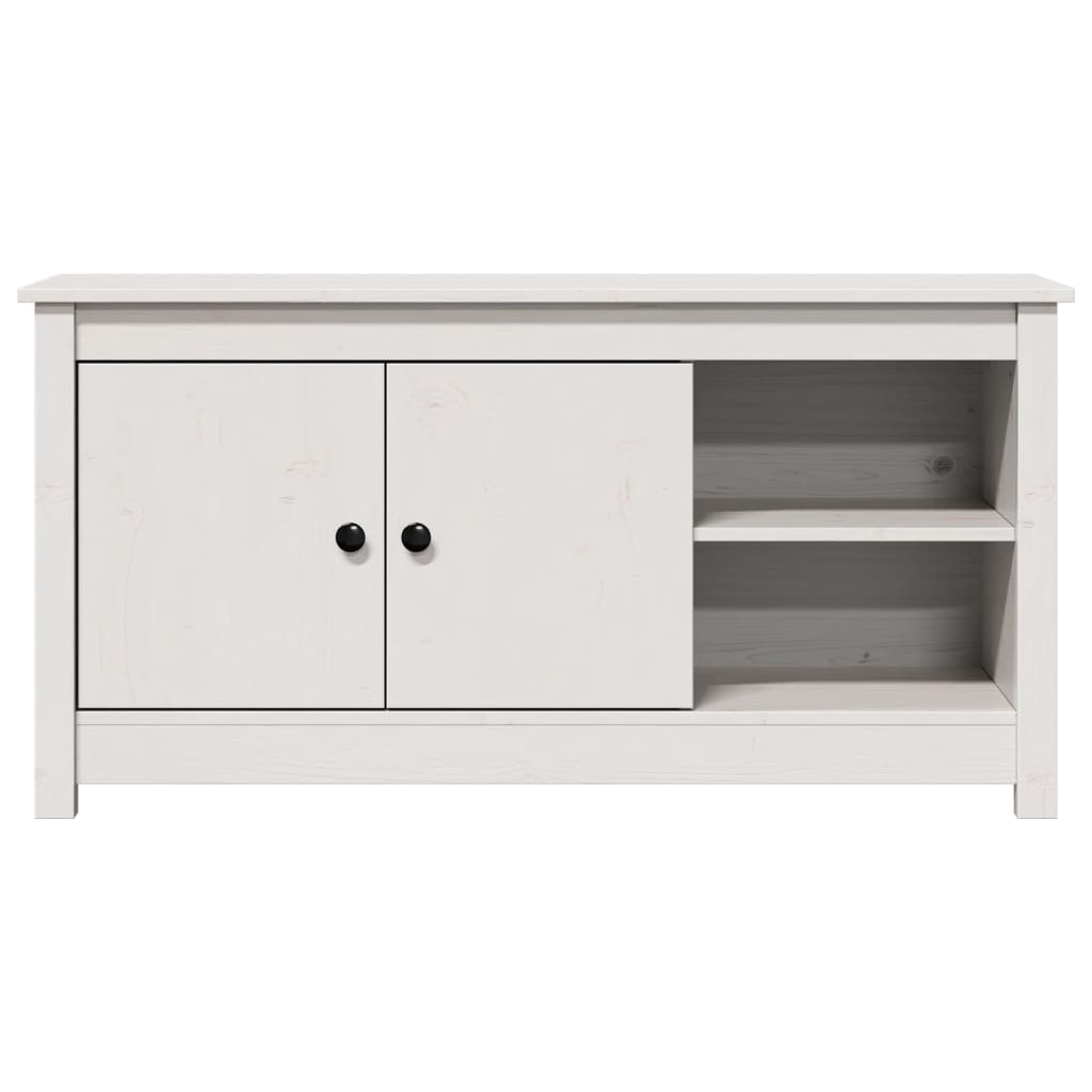 TV-Schrank Weiß 103x36,5x52 cm Massivholz Kiefer