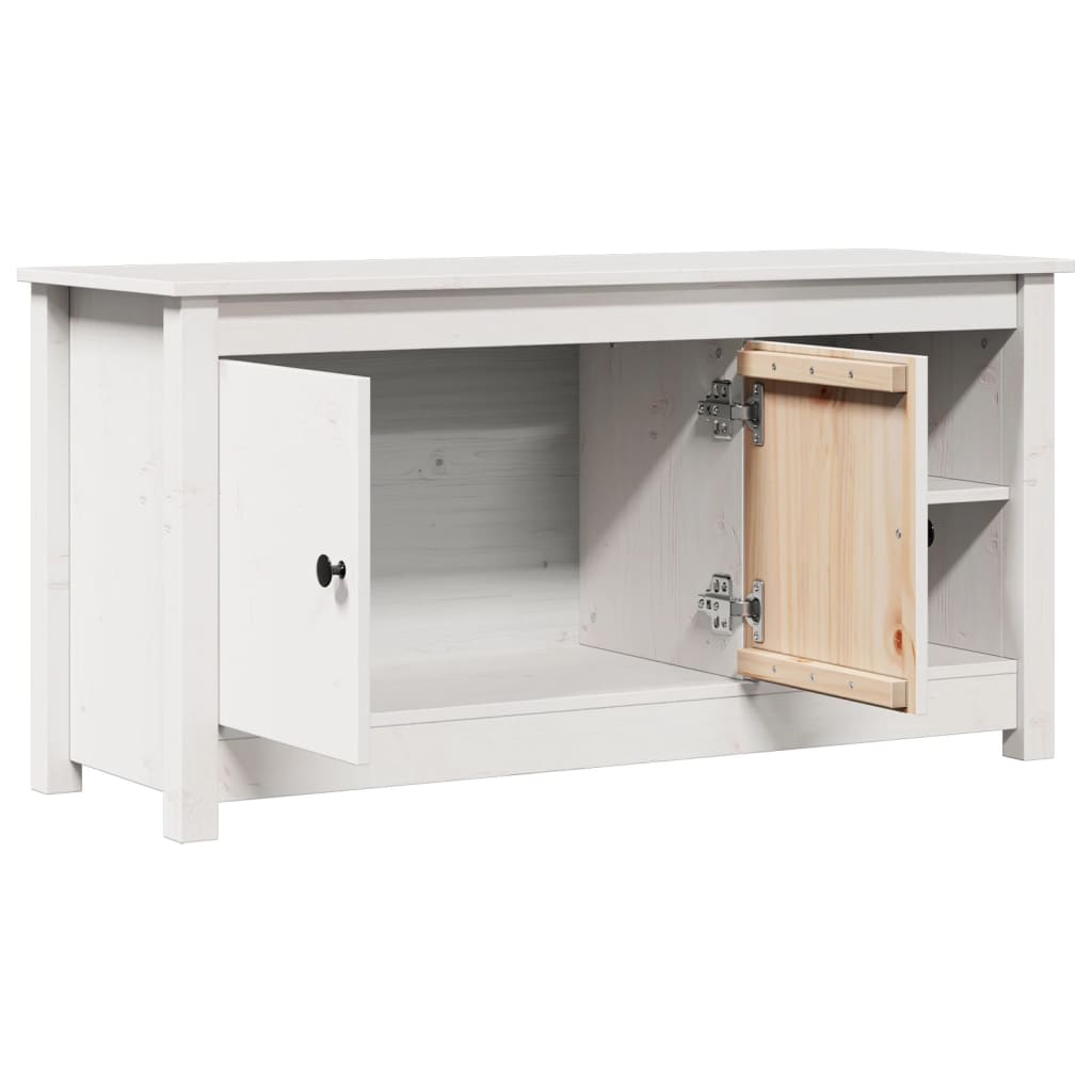 TV-Schrank Weiß 103x36,5x52 cm Massivholz Kiefer