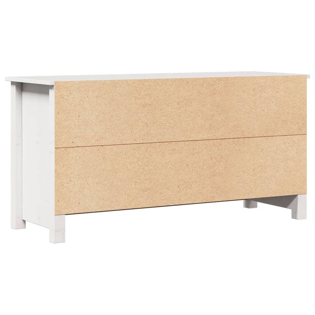 TV-Schrank Weiß 103x36,5x52 cm Massivholz Kiefer