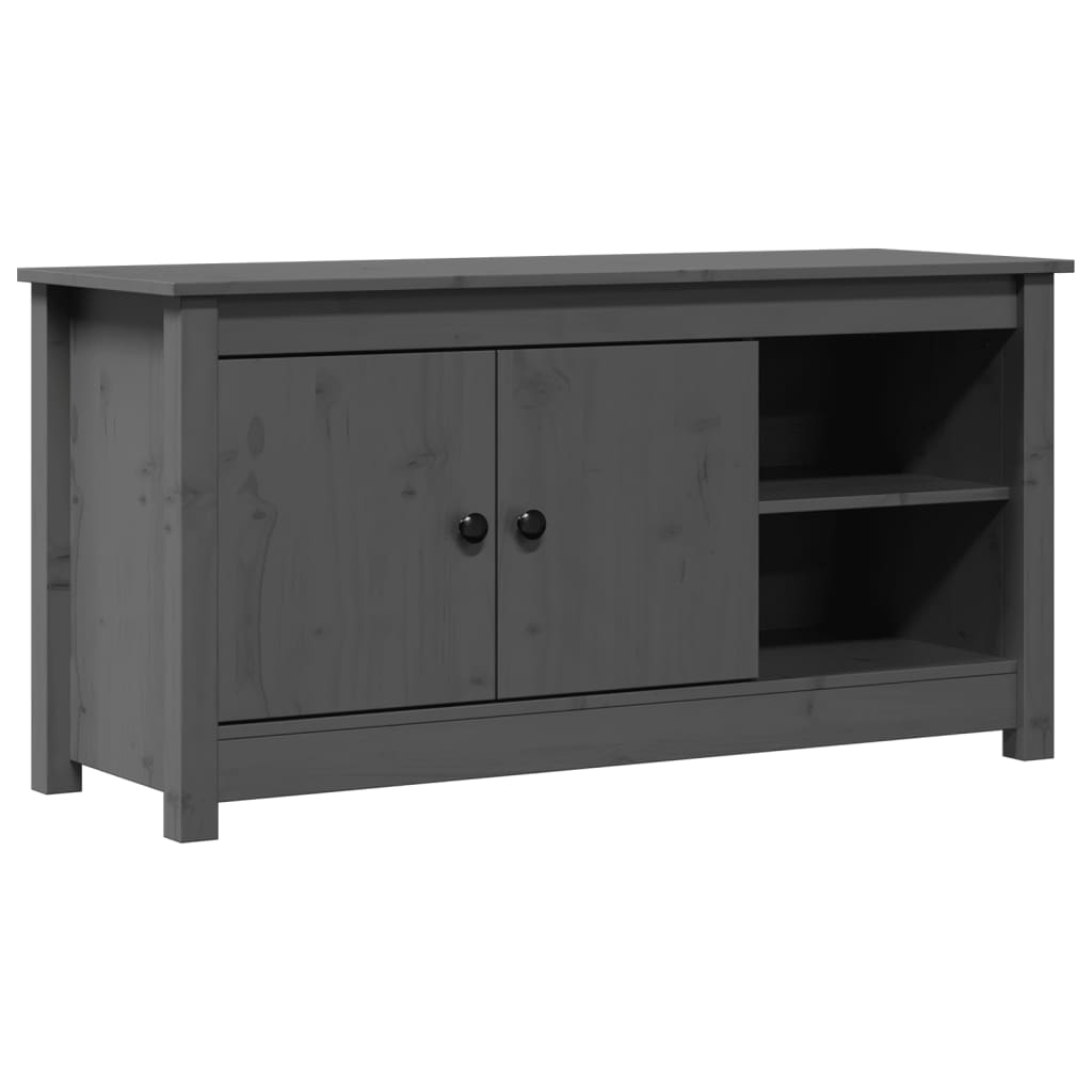 TV-Schrank Grau 103x36,5x52 cm Massivholz Kiefer