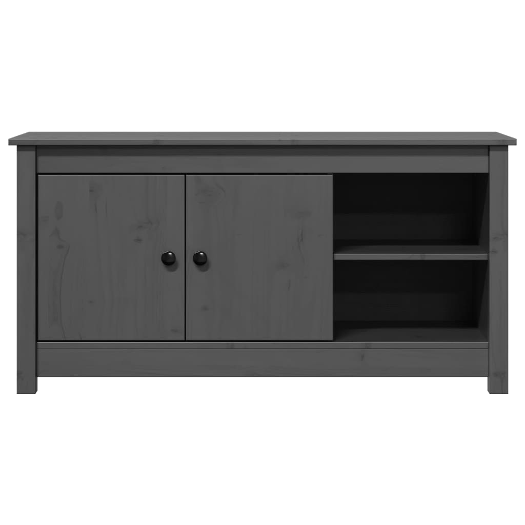 TV-Schrank Grau 103x36,5x52 cm Massivholz Kiefer