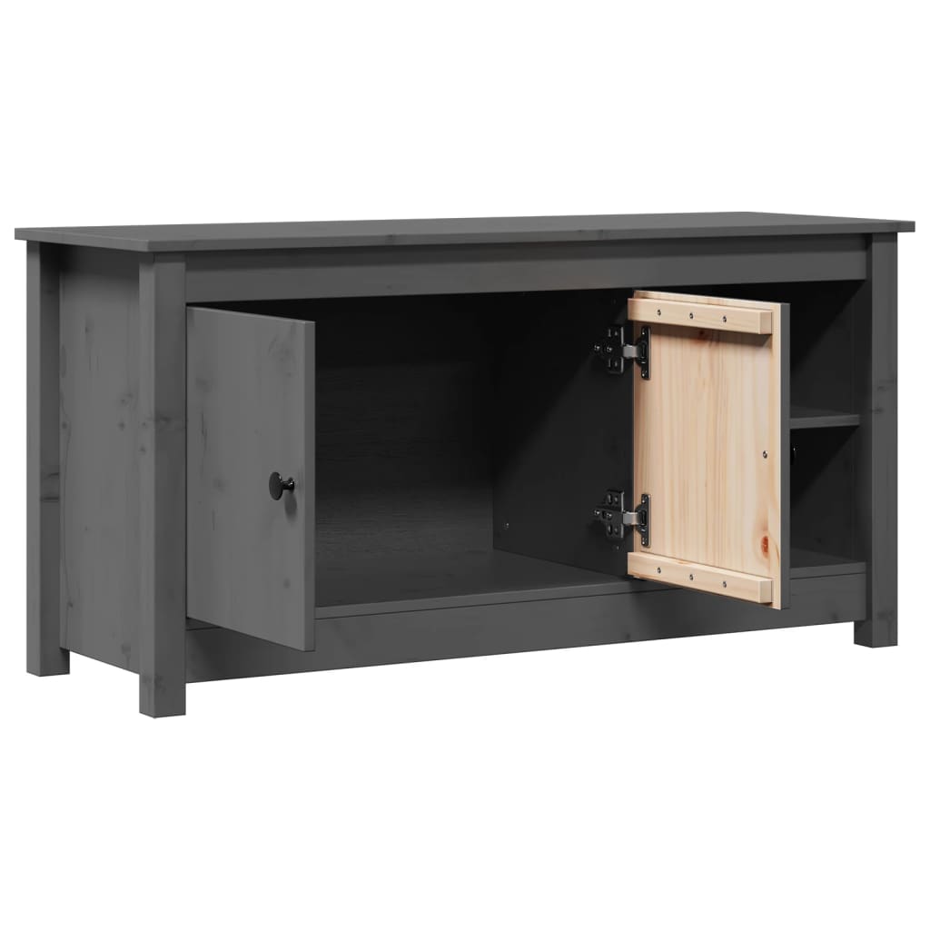 TV-Schrank Grau 103x36,5x52 cm Massivholz Kiefer