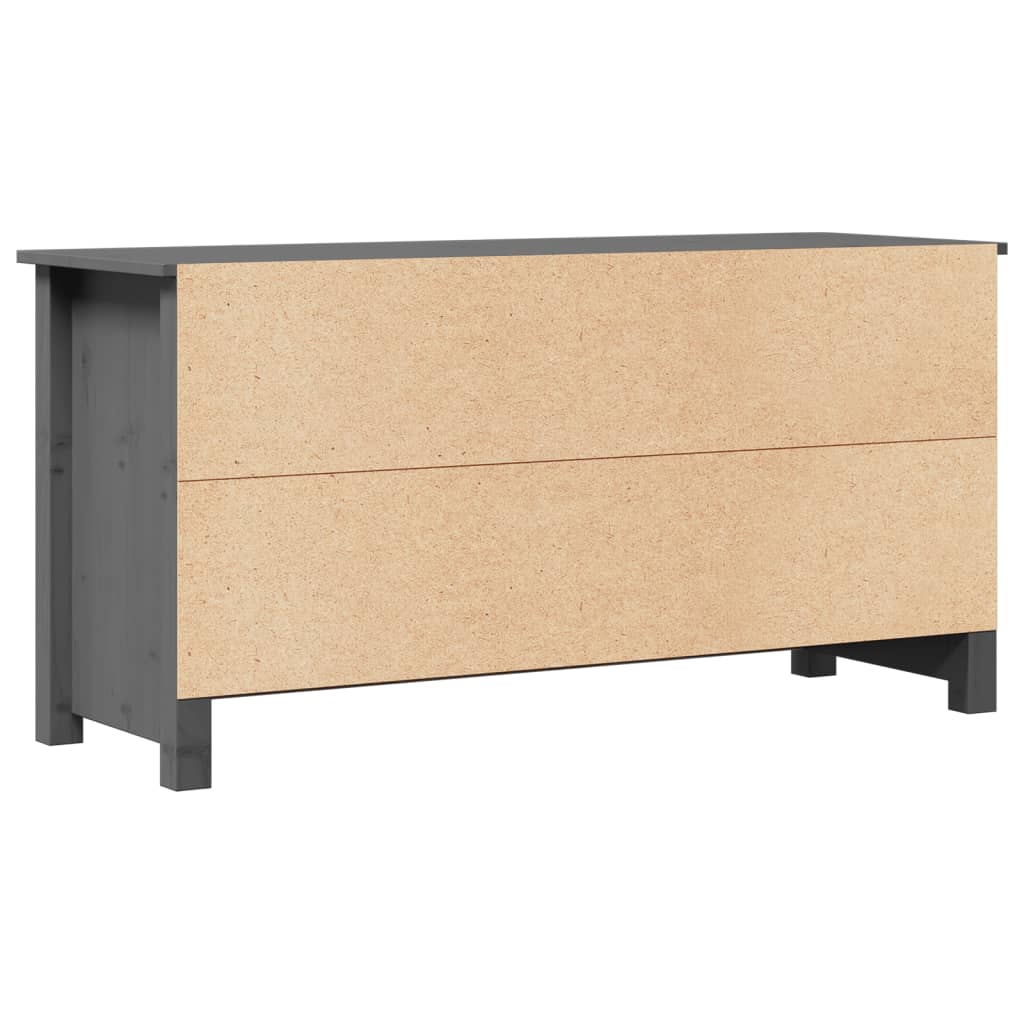 TV-Schrank Grau 103x36,5x52 cm Massivholz Kiefer