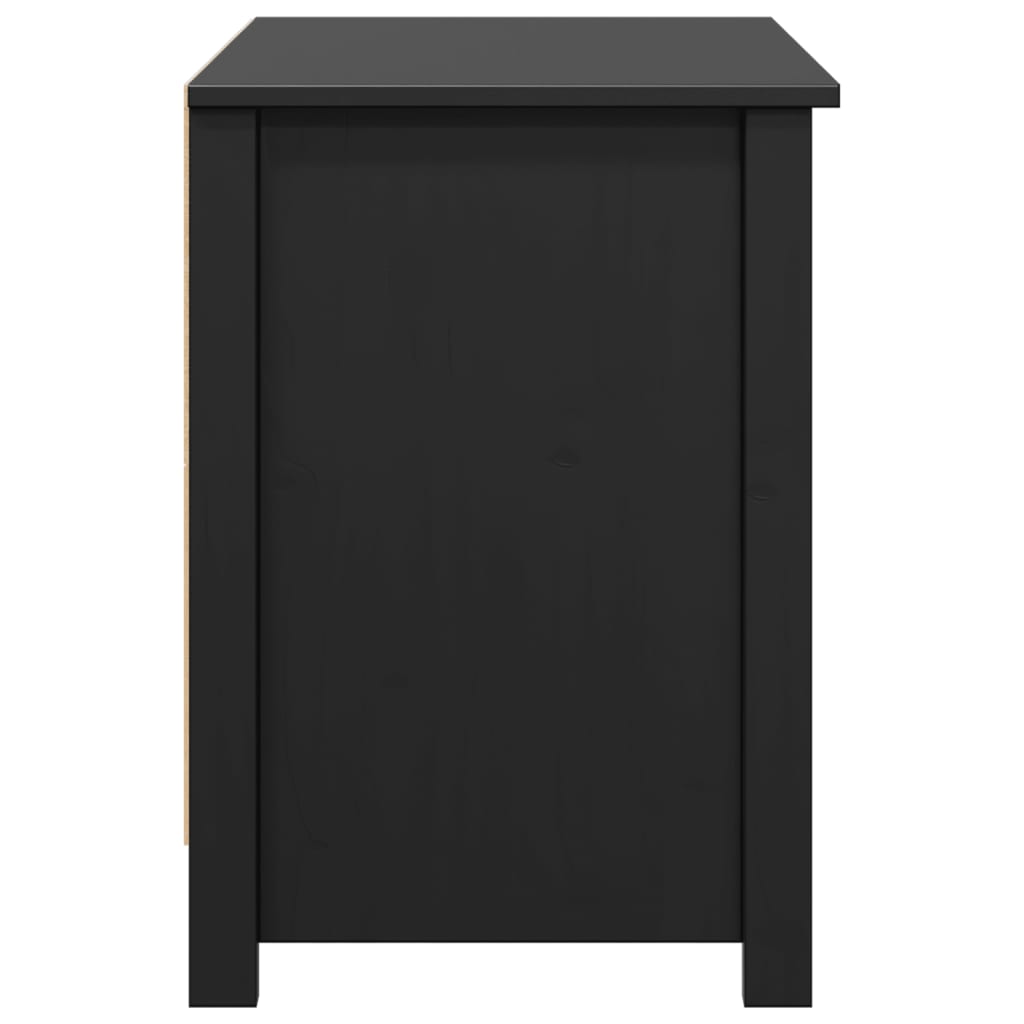 TV-Schrank Schwarz 103x36,5x52 cm Massivholz Kiefer