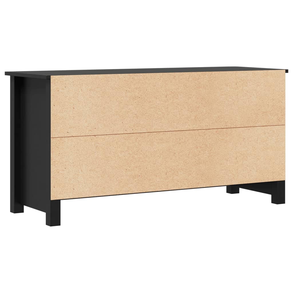 TV-Schrank Schwarz 103x36,5x52 cm Massivholz Kiefer