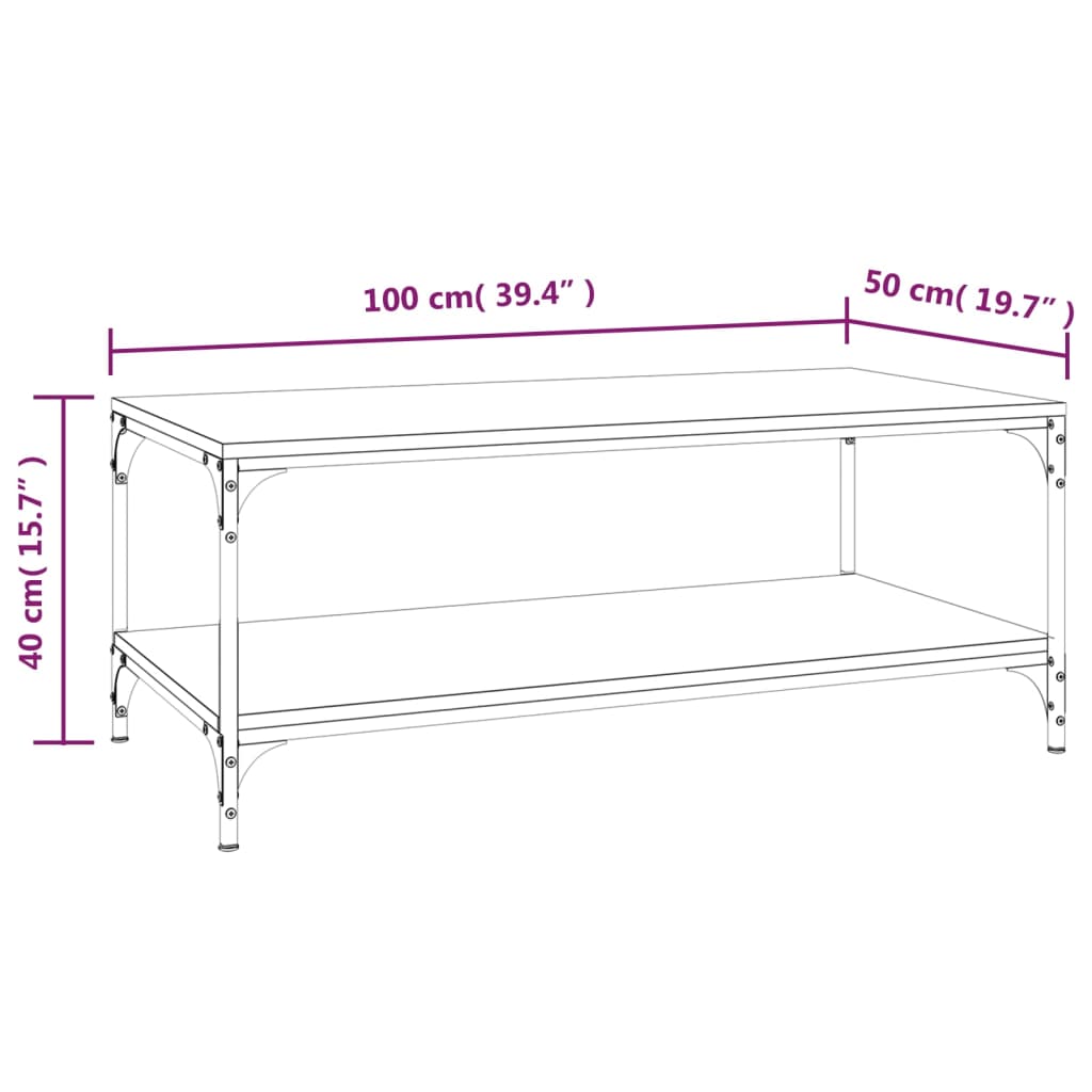 Couchtisch Braun Eichen-Optik 100x50x40 cm Holzwerkstoff