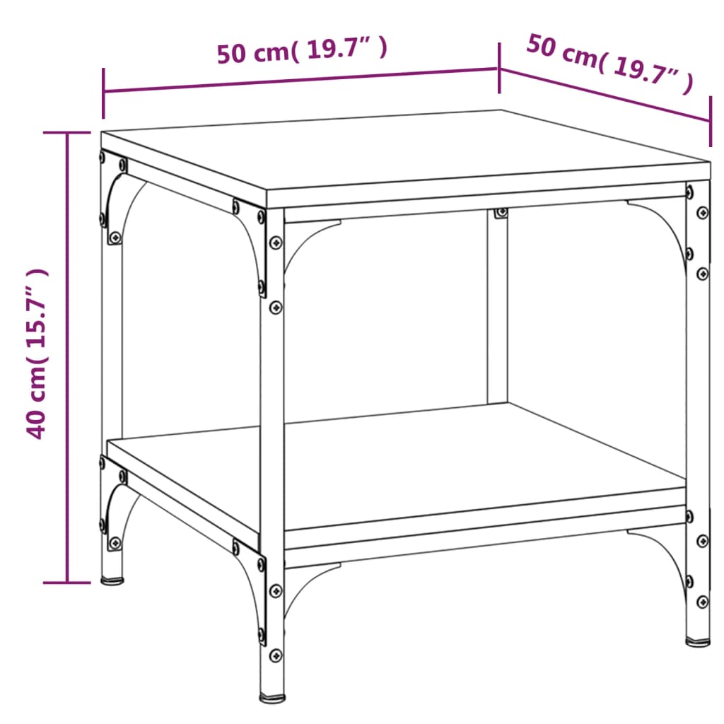 Couchtisch Grau Sonoma 50x50x40 cm Holzwerkstoff