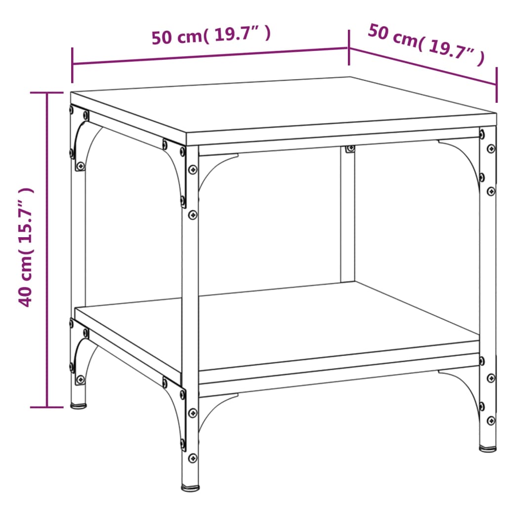 Couchtisch Braun Eichen-Optik 50x50x40 cm Holzwerkstoff