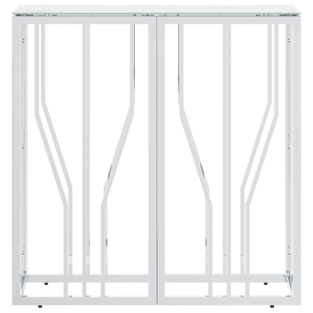 Konsolentisch Silbern 70x30x70 cm Edelstahl und Glas