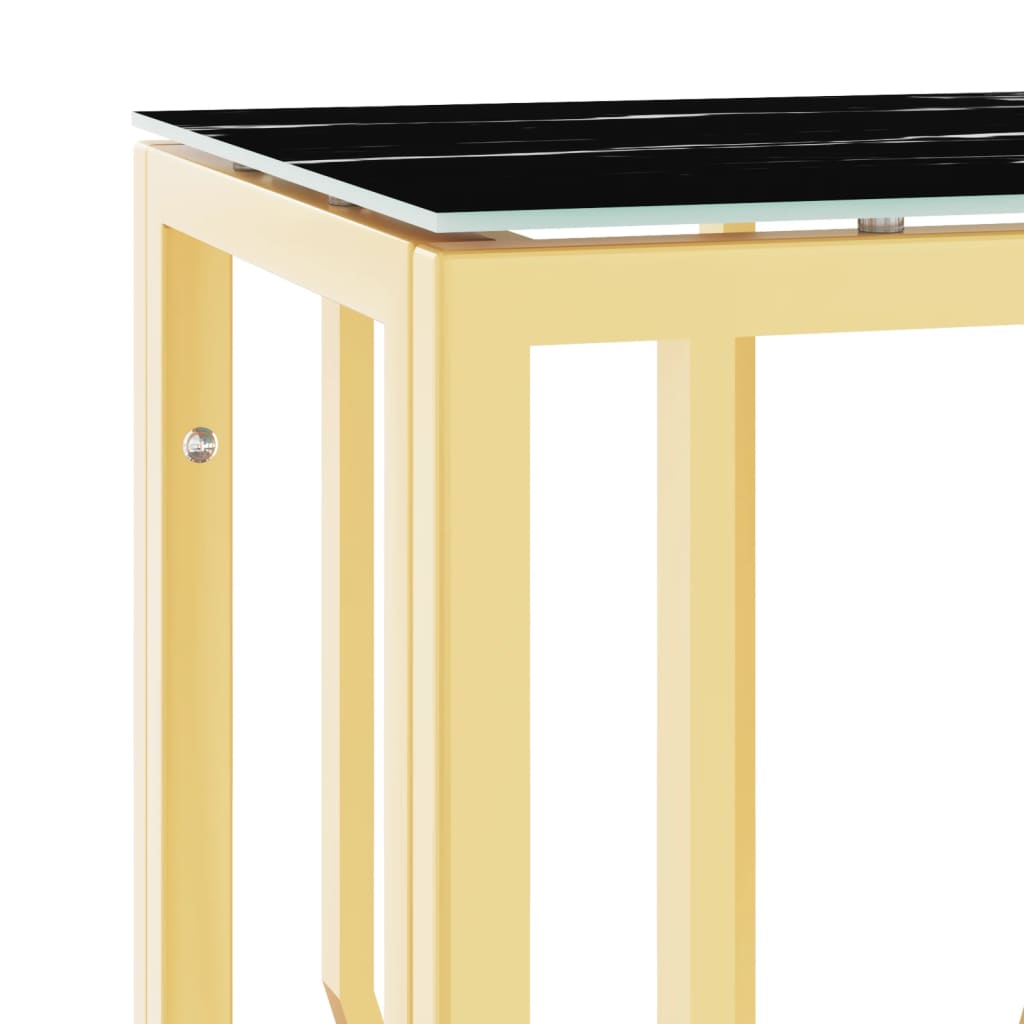 Konsolentisch Golden 70x30x70 cm Edelstahl und Glas