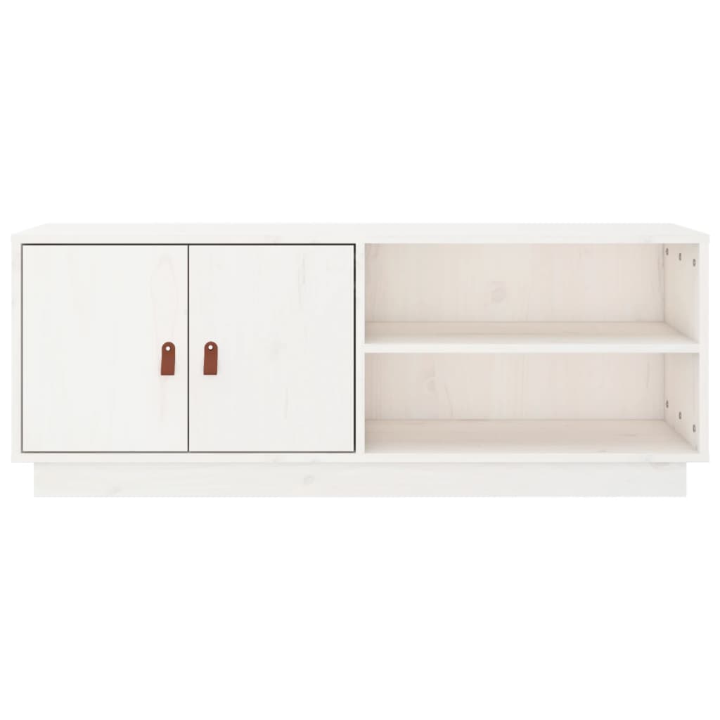 TV-Schrank Weiß 105x34x40 cm Massivholz Kiefer