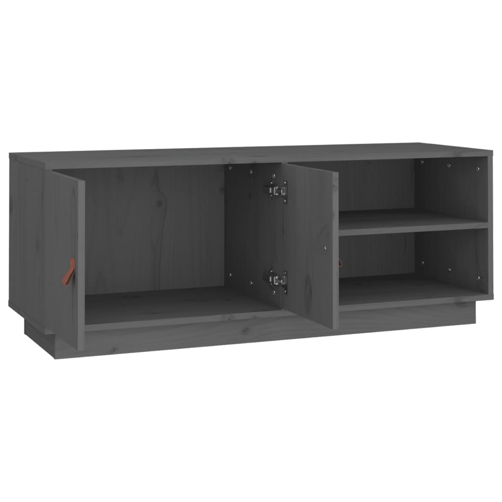 TV-Schrank Grau 105x34x40 cm Massivholz Kiefer