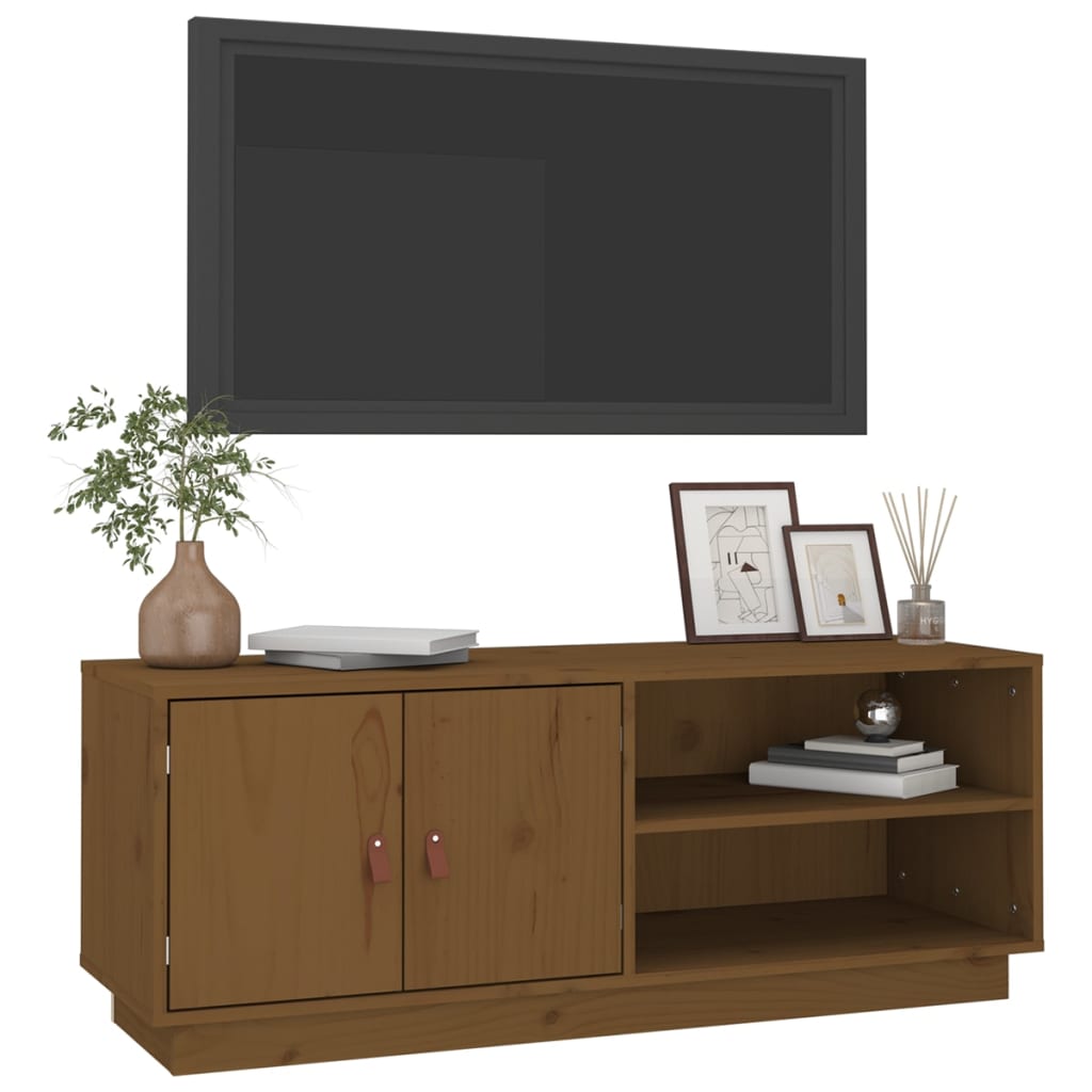 TV-Schrank Honigbraun 105x34x40 cm Massivholz Kiefer