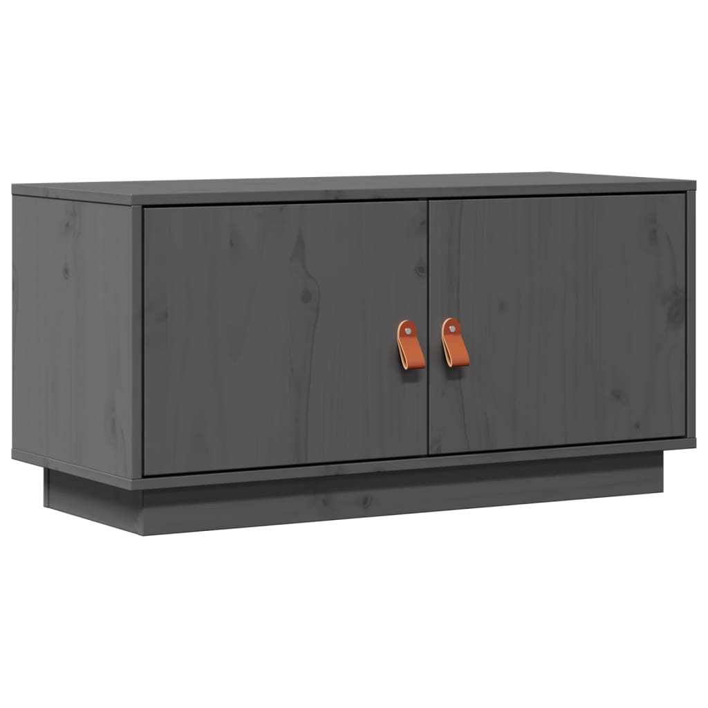 TV-Schrank Grau 80x34x40 cm Massivholz Kiefer