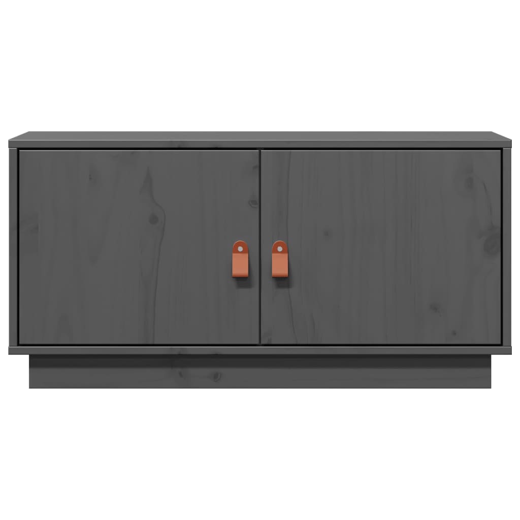 TV-Schrank Grau 80x34x40 cm Massivholz Kiefer