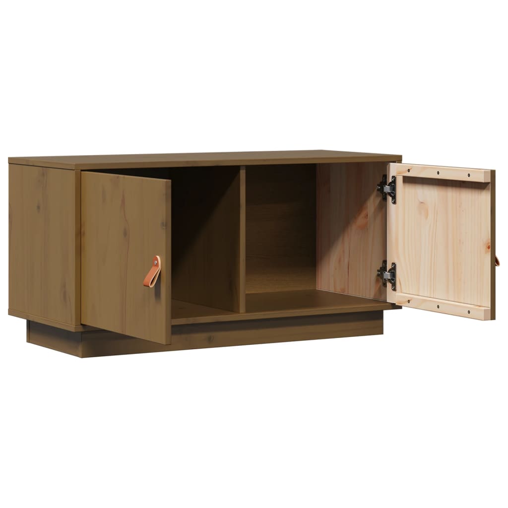 TV-Schrank Honigbraun 80x34x40 cm Massivholz Kiefer