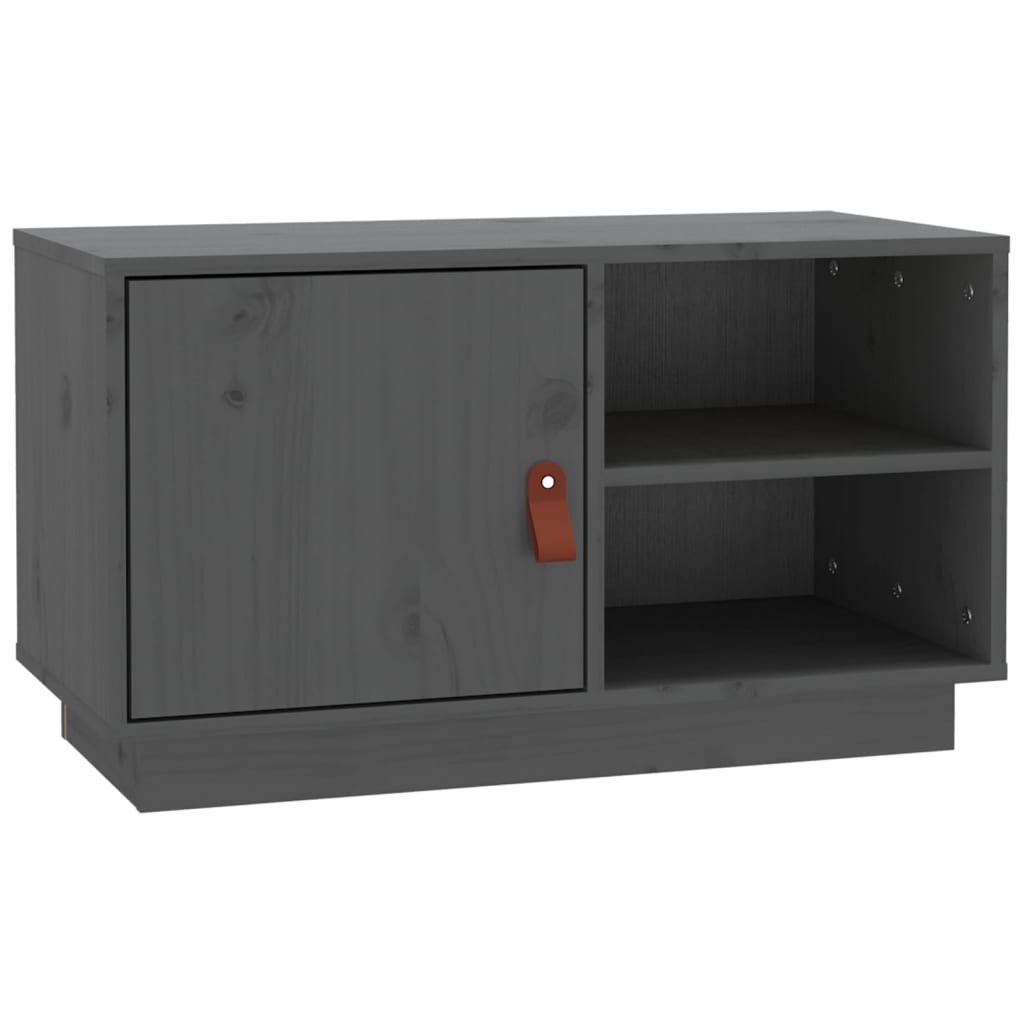 TV-Schrank Grau 70x34x40 cm Massivholz Kiefer