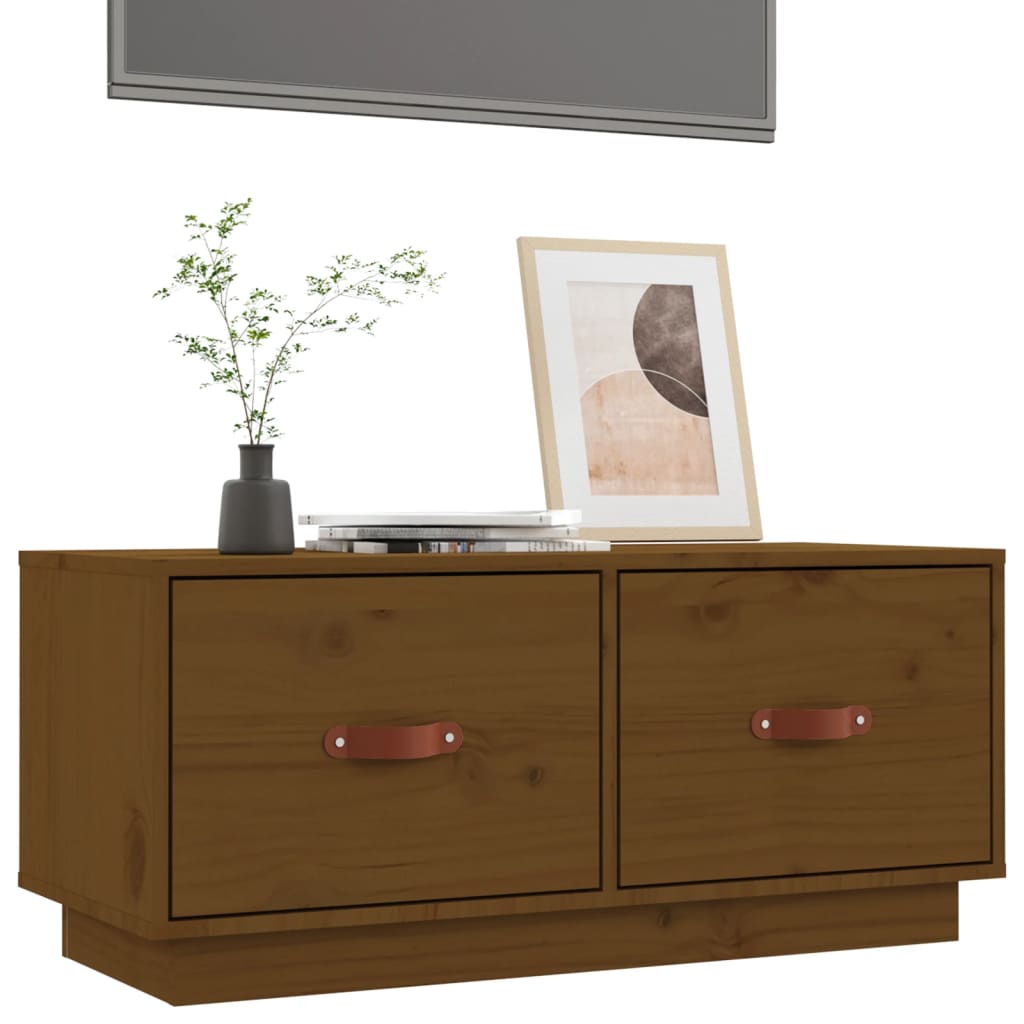 TV-Schrank Honigbraun 80x34x35 cm Massivholz Kiefer