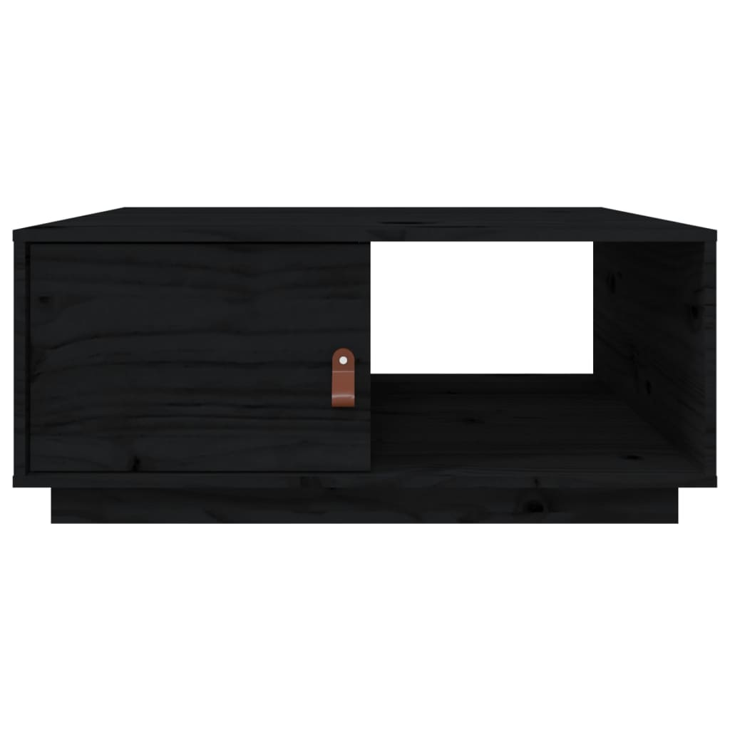 Couchtisch Schwarz 80x50x35,5 cm Massivholz Kiefer