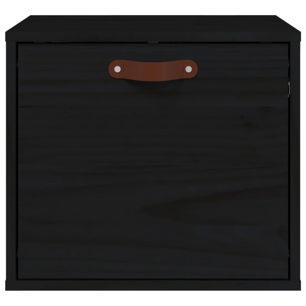 Wandschrank Schwarz 40x30x35 cm Massivholz Kiefer