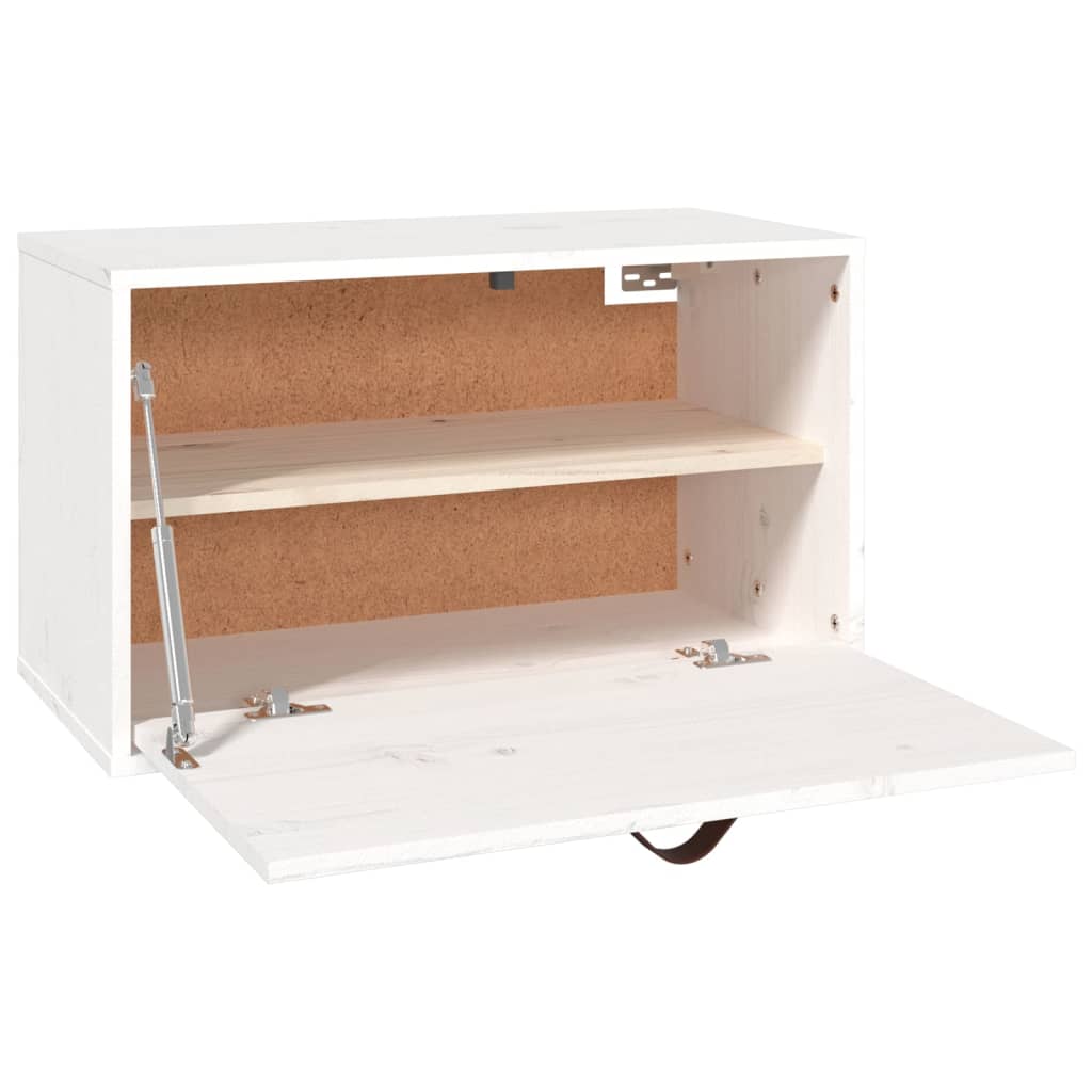 Wandschrank Weiß 60x30x35 cm Massivholz Kiefer