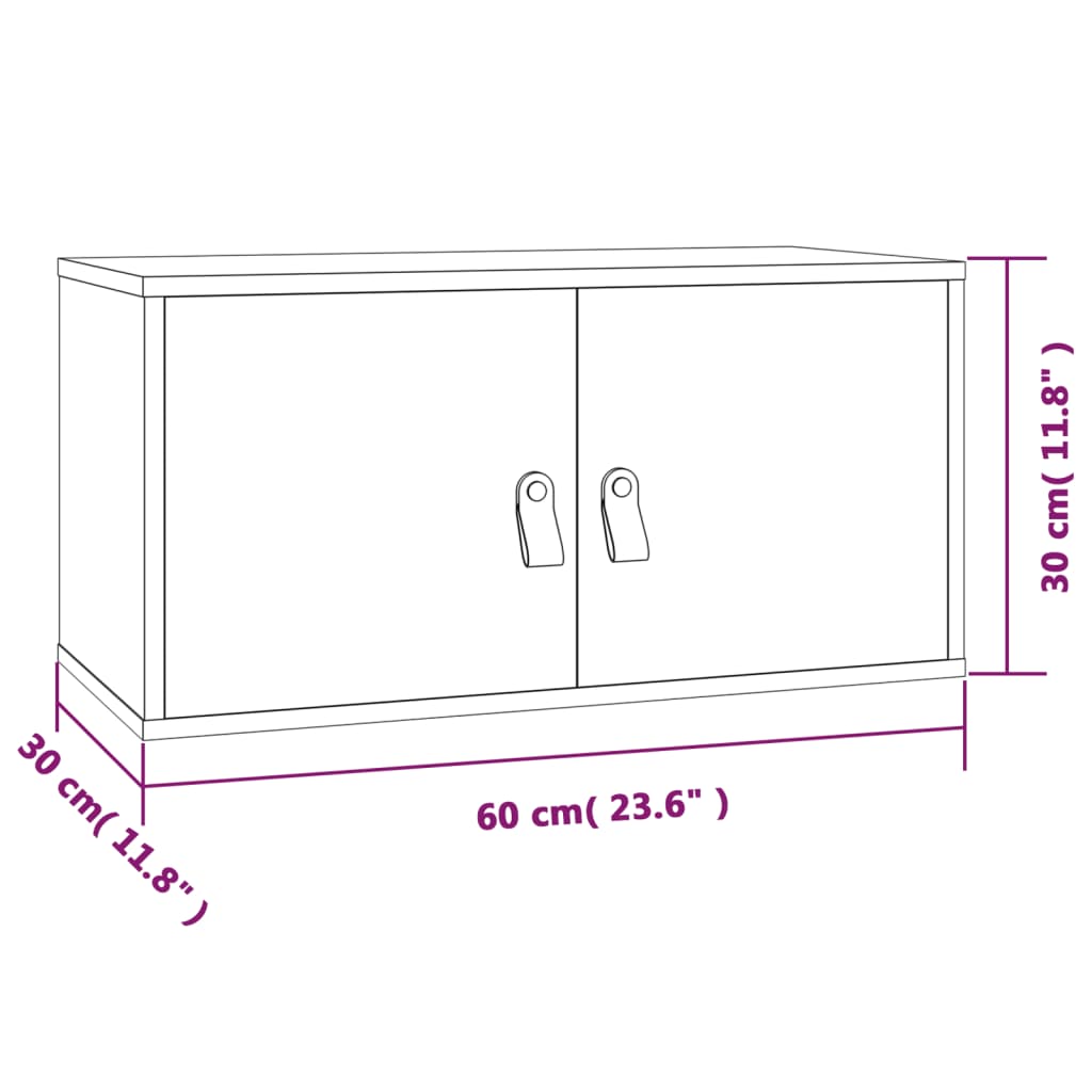 Wandschrank 60x30x30 cm Massivholz Kiefer