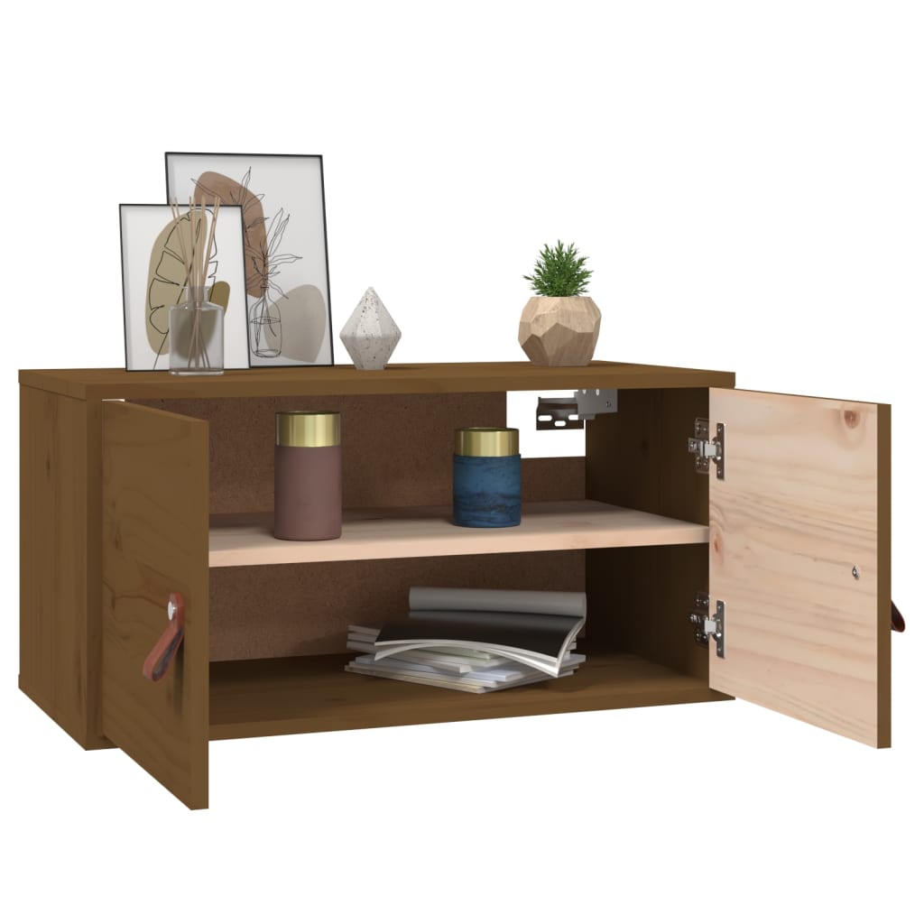 Wandschrank Honigbraun 60x30x30 cm Massivholz Kiefer