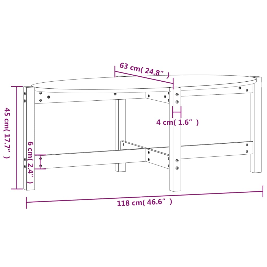 Couchtisch Honigbraun 118x63x45 cm Massivholz Kiefer