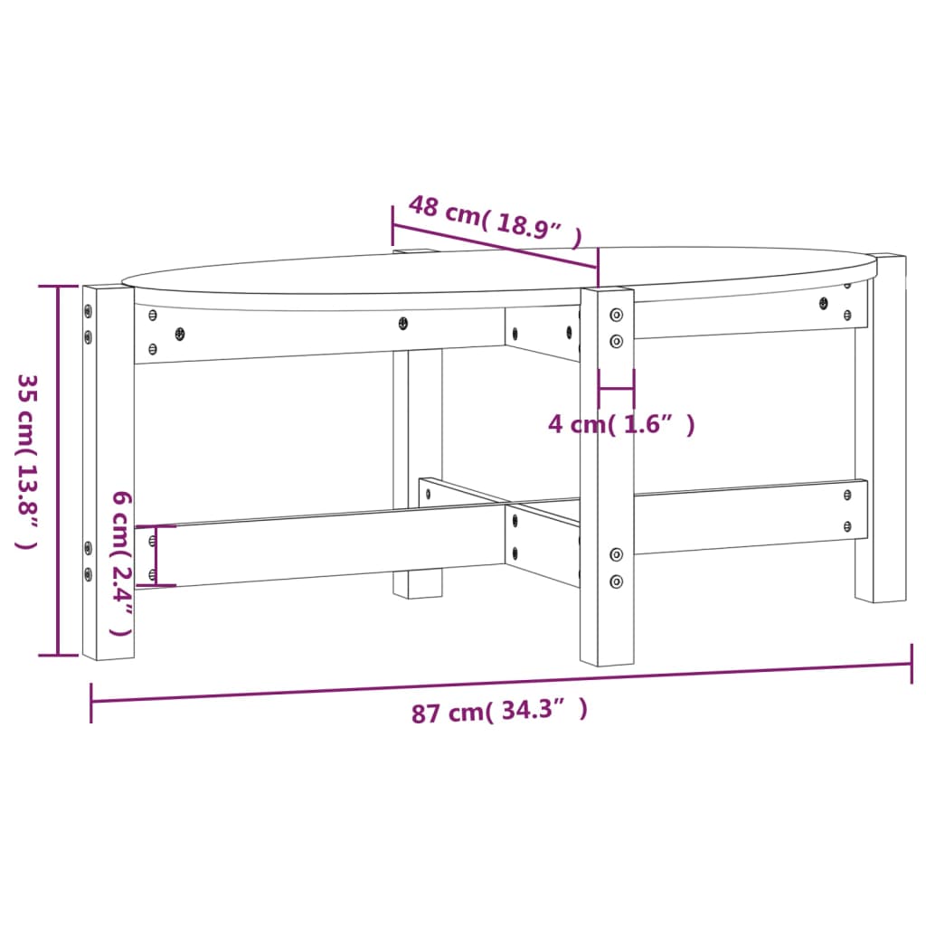 Couchtisch Honigbraun 87x48x35 cm Massivholz Kiefer