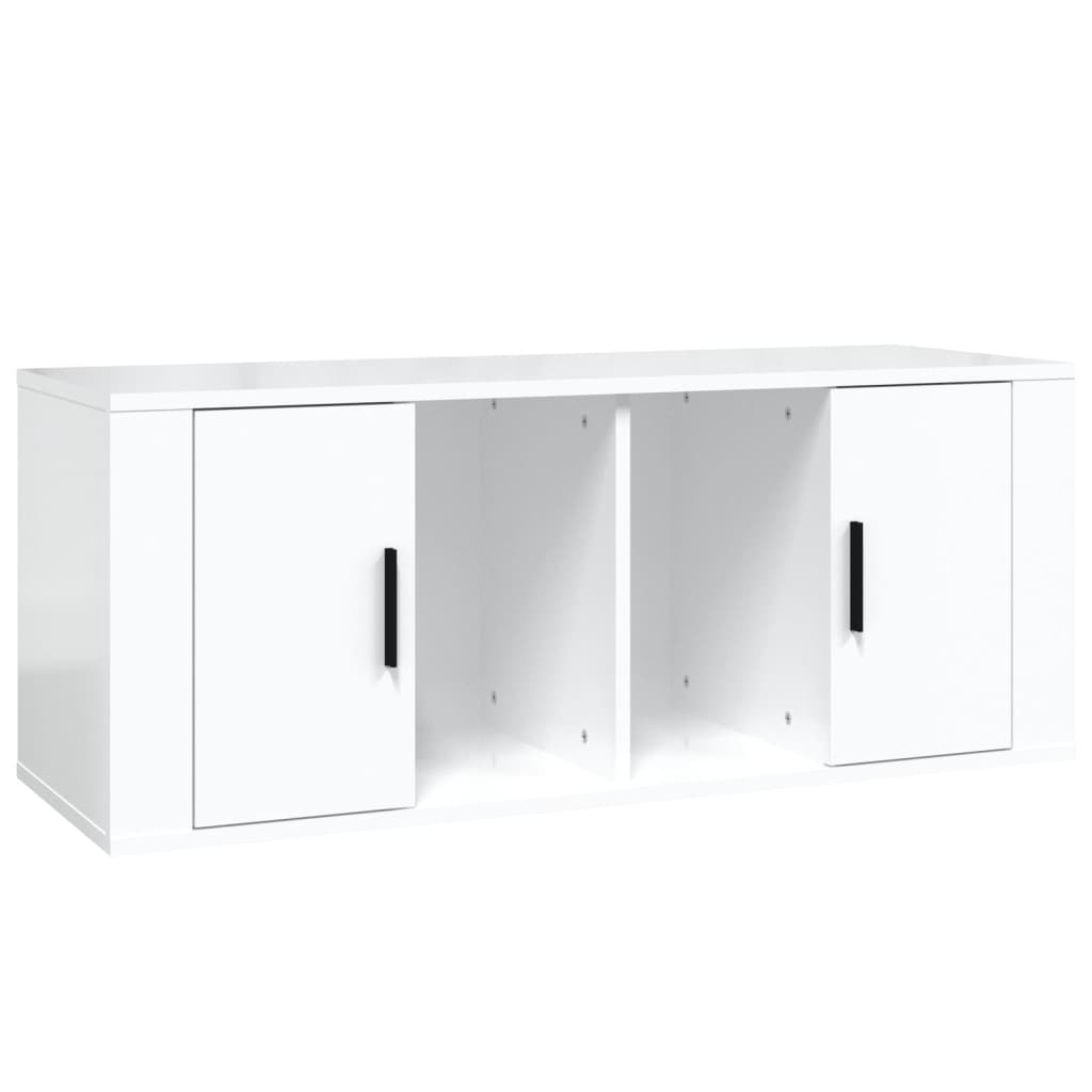 TV-Schrank Hochglanz-Weiß 100x35x40 cm Holzwerkstoff