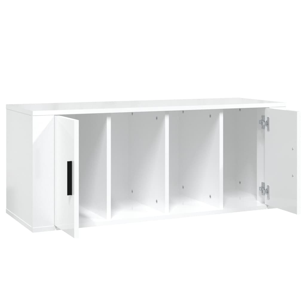 TV-Schrank Hochglanz-Weiß 100x35x40 cm Holzwerkstoff