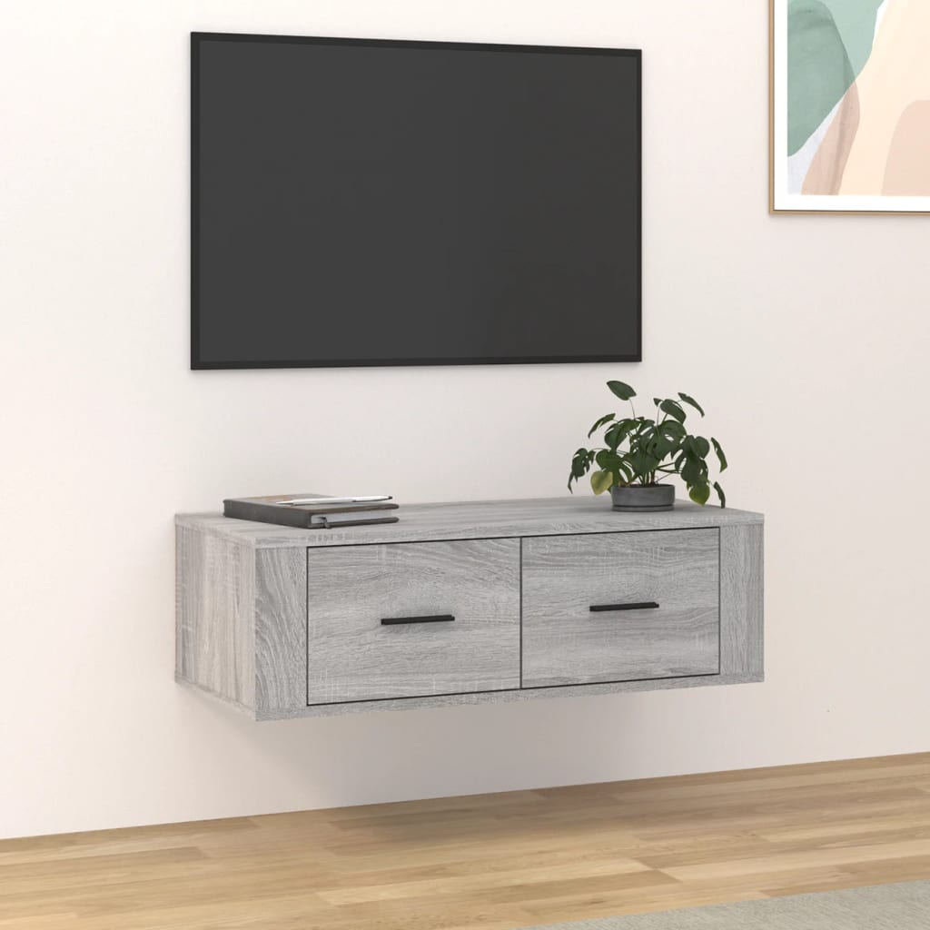 TV-Wandschrank Grau Sonoma 80x36x25 cm Holzwerkstoff