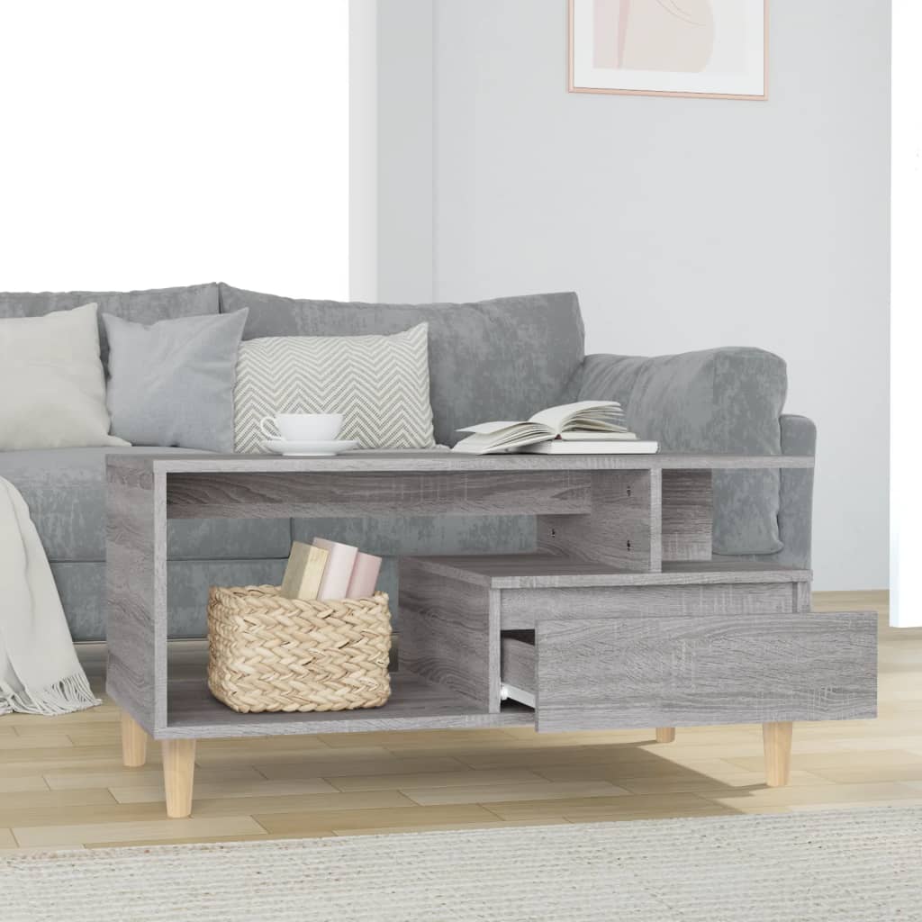 Couchtisch Grau Sonoma 90x49x45 cm Holzwerkstoff