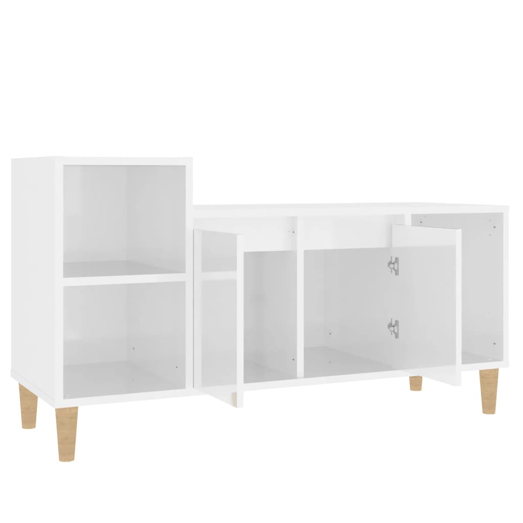 TV-Schrank Hochglanz-Weiß 100x35x55 cm Holzwerkstoff