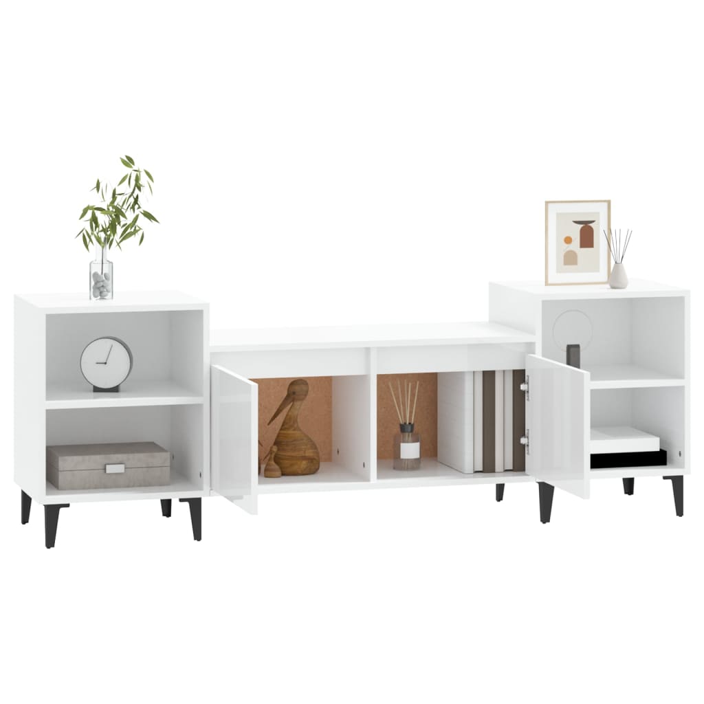 TV-Schrank Hochglanz-Weiß 160x35x55 cm Holzwerkstoff