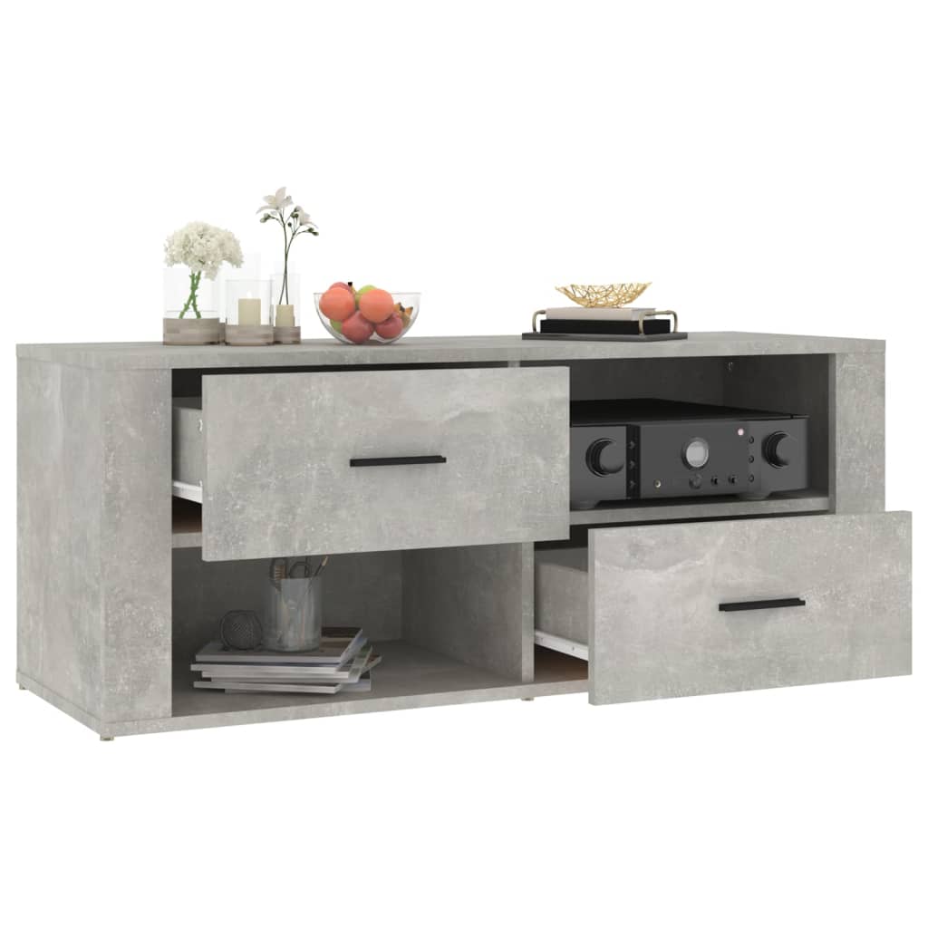 TV-Schrank Betongrau 100x35x40 cm Holzwerkstoff