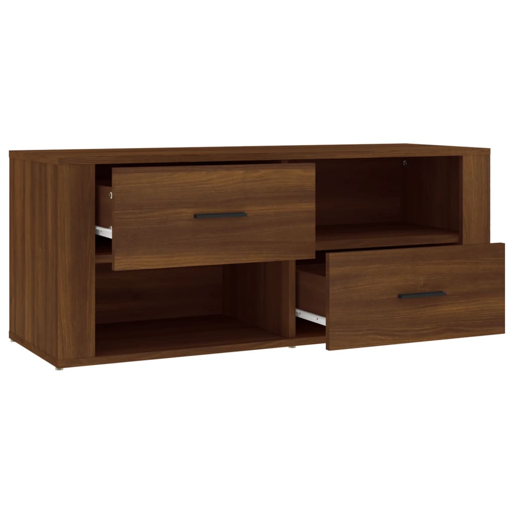 TV-Schrank Braun Eichen-Optik 100x35x40 cm Holzwerkstoff