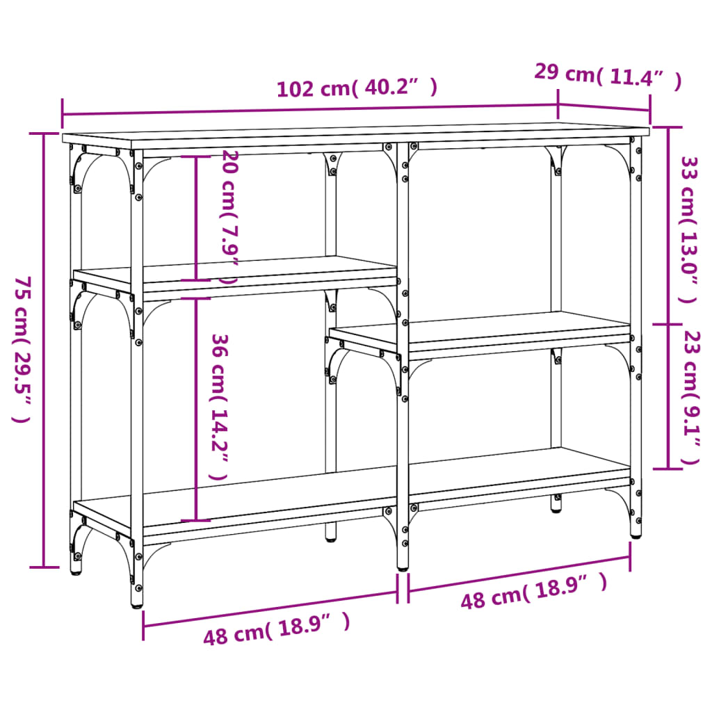 Konsolentisch Schwarz 102x29x75 cm Holzwerkstoff