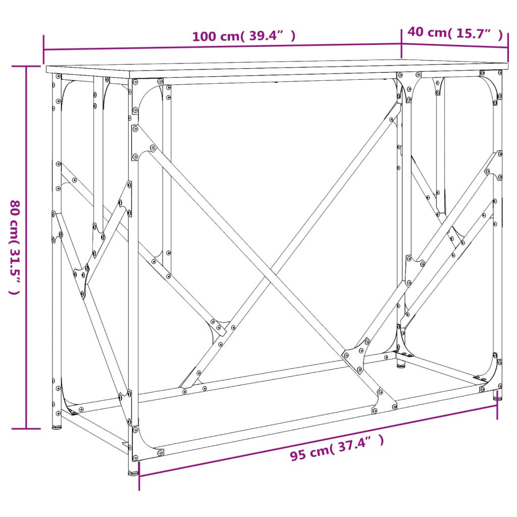 Konsolentisch Schwarz 100x40x80 cm Holzwerkstoff