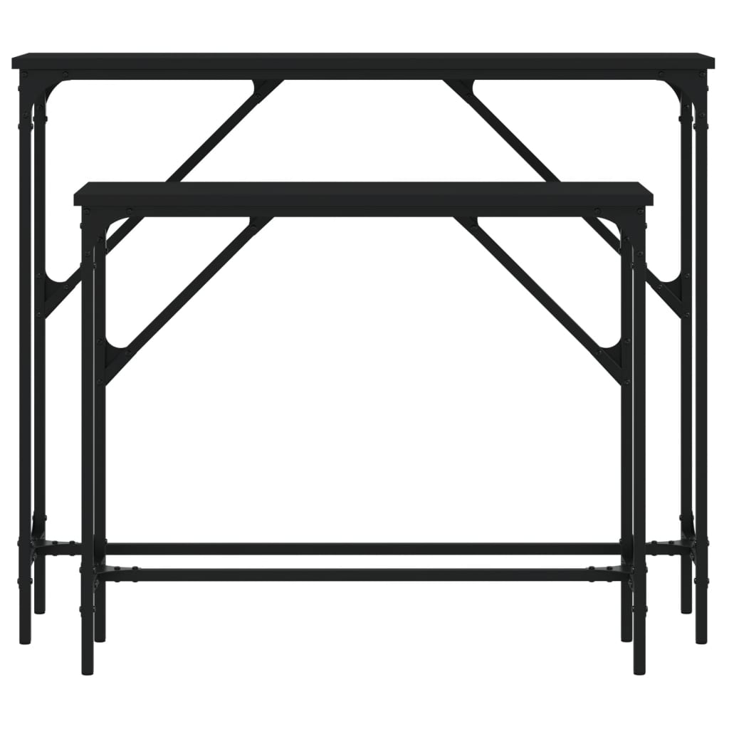 Konsolentische 2 Stk. Schwarz Holzwerkstoff