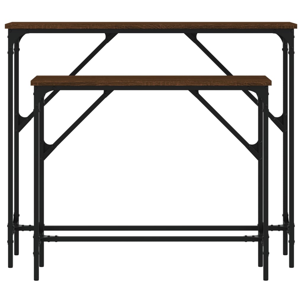 Konsolentische 2 Stk. Braun Eichen-Optik Holzwerkstoff