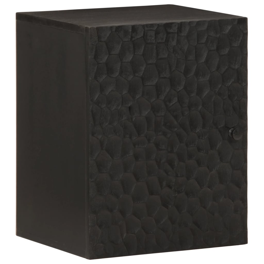 Bad-Wandschrank Schwarz 38x33x48 cm Massivholz Mango