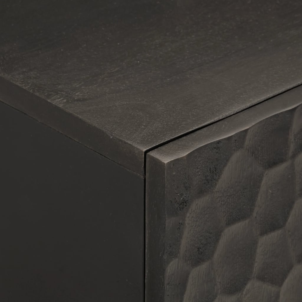 Badschrank Schwarz 38x33x58 cm Massivholz Mango