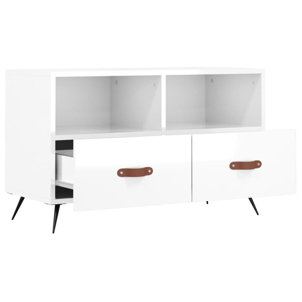 TV-Schrank Hochglanz-Weiß 80x36x50 cm Holzwerkstoff