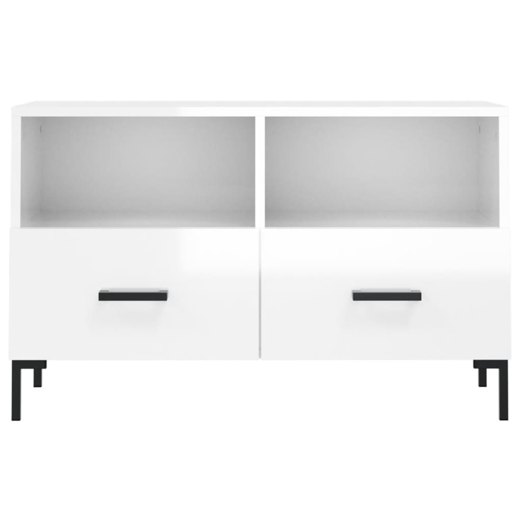 TV-Schrank Hochglanz-Weiß 80x36x50 cm Holzwerkstoff