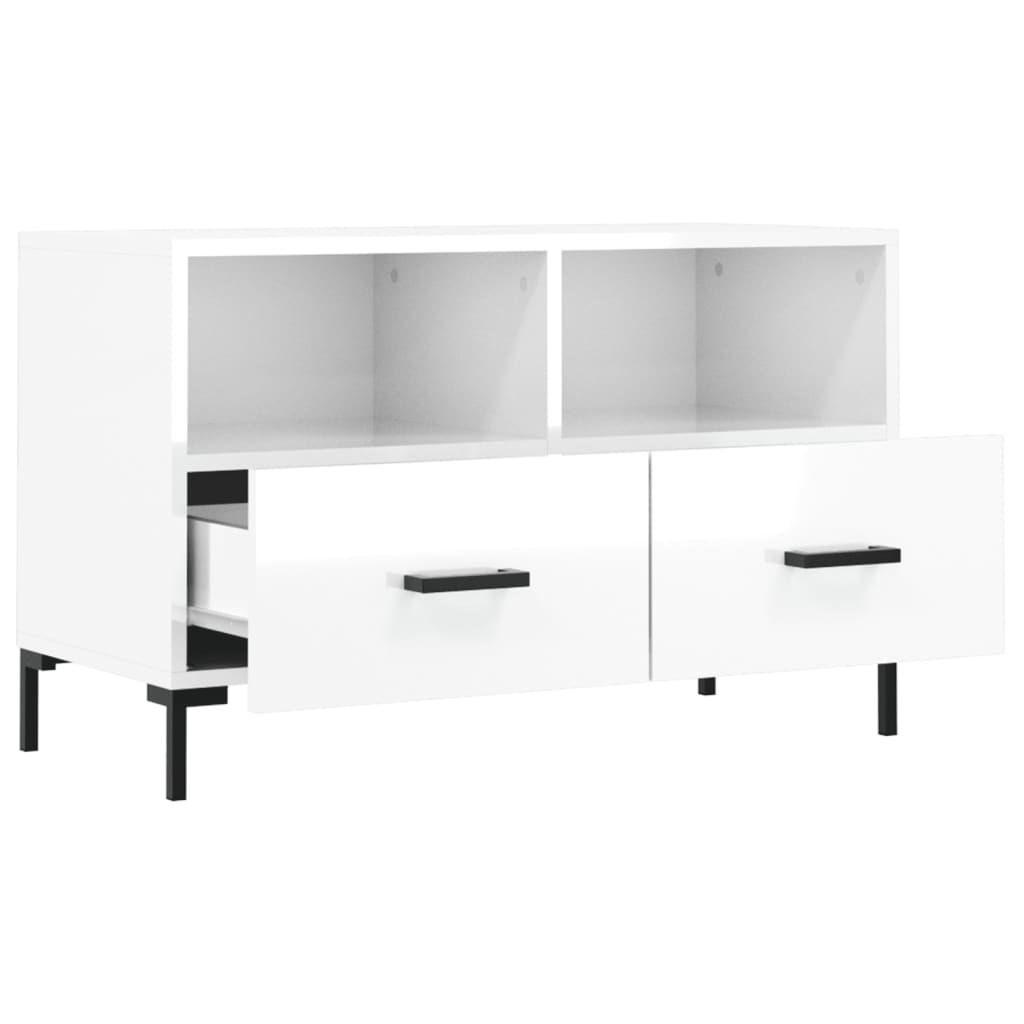 TV-Schrank Hochglanz-Weiß 80x36x50 cm Holzwerkstoff