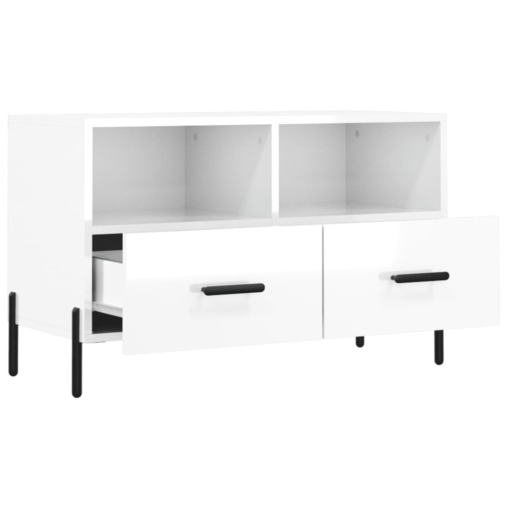 TV-Schrank Hochglanz-Weiß 80x36x50 cm Holzwerkstoff