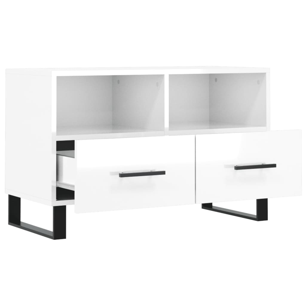 TV-Schrank Hochglanz-Weiß 80x36x50 cm Holzwerkstoff