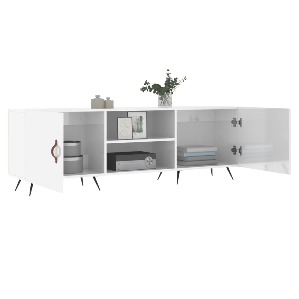 TV-Schrank Hochglanz-Weiß 150x30x50 cm Holzwerkstoff